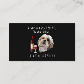 Tarjeta De Visita Shih Tzu | Una mujer no puede sobrevivir solo con 