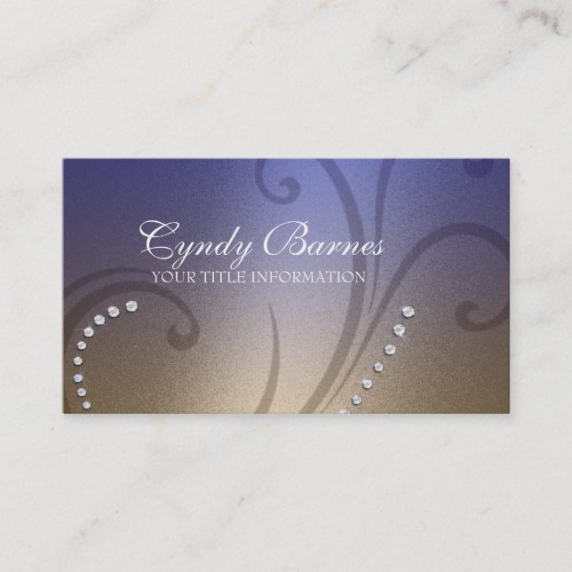 Tarjeta de visita Shimmer and Crystals (Anverso)