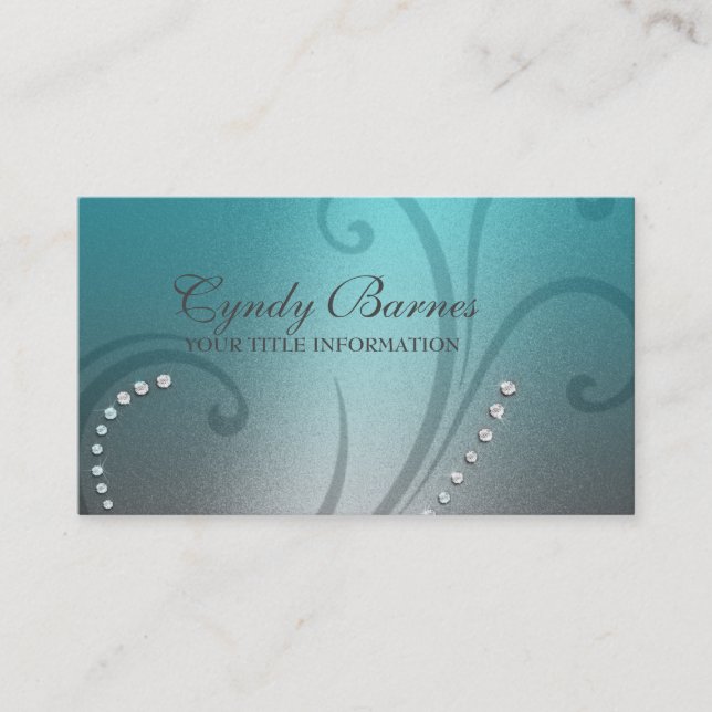 Tarjeta de visita Shimmer and Crystals (Anverso)