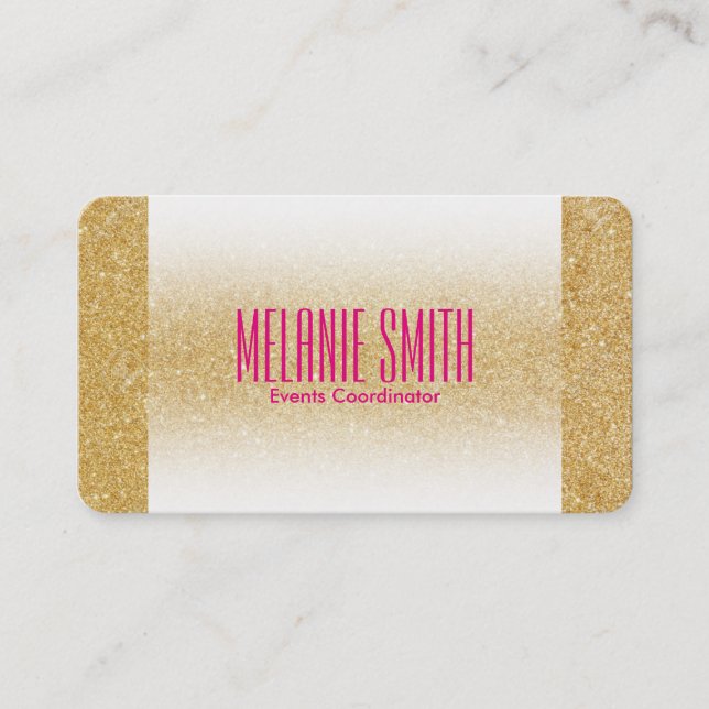 Tarjeta De Visita Shimmer de oro | Fade (Anverso)