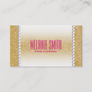 Tarjeta De Visita Shimmer de oro   Fade & Pearls