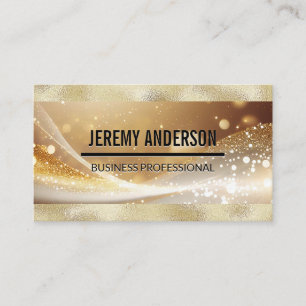 Tarjeta De Visita Shimmer Shine metálico de oro Boke