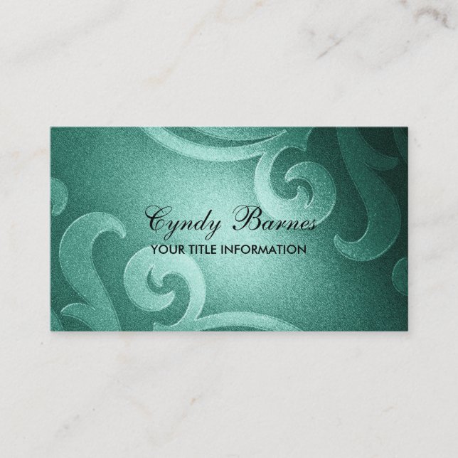 Tarjeta de visita Shimmer verde azulada (Anverso)