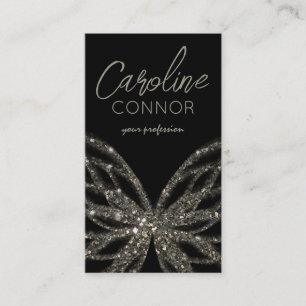 Tarjeta De Visita Shimmering Butterfly moderna Black Business Card