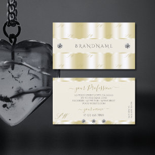 Tarjeta De Visita Shimmery Gold Sparkle Diamonds Iniciales lujosos