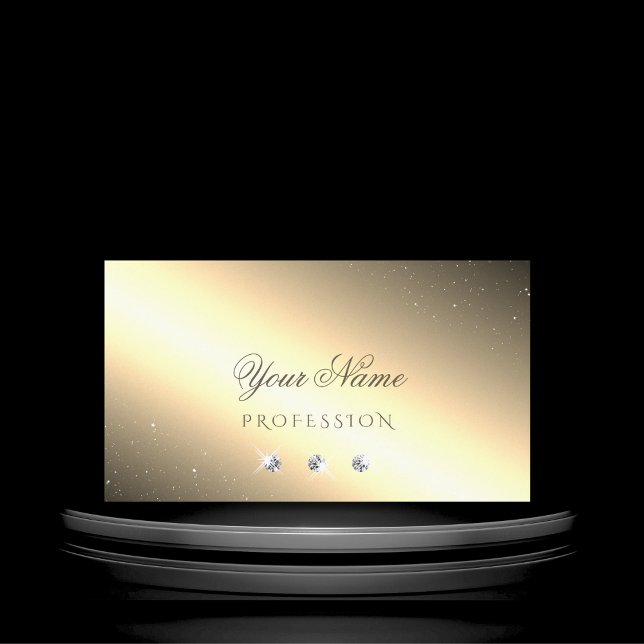 Tarjeta De Visita Shimmery Golden Silver Sparkling Diamonds Luxury (Subido por el creador)