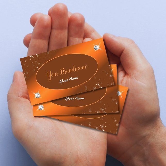 Tarjeta De Visita Shimmery Naranja Cute Purpurina Stars Jewels de lu (Subido por el creador)