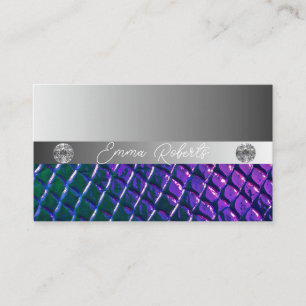 Tarjeta De Visita Shimmery Silver Sparkle Purpurina Diamonds Busines