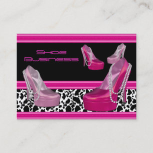 Tarjeta De Visita Shoe Business Card Black Bright Pink