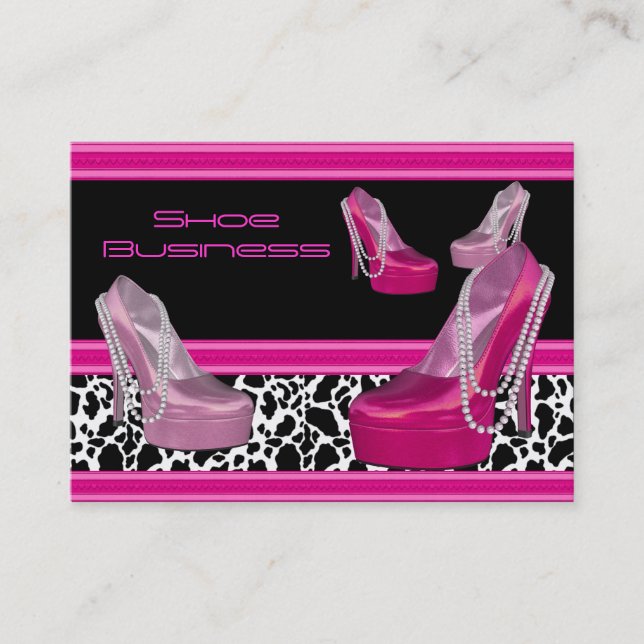 Tarjeta De Visita Shoe Business Card Black Bright Pink (Anverso)