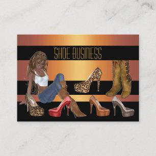 Tarjeta De Visita Shoe Business Card Gold Black