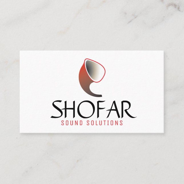Tarjeta De Visita Shofar corto (rojo) (Anverso)