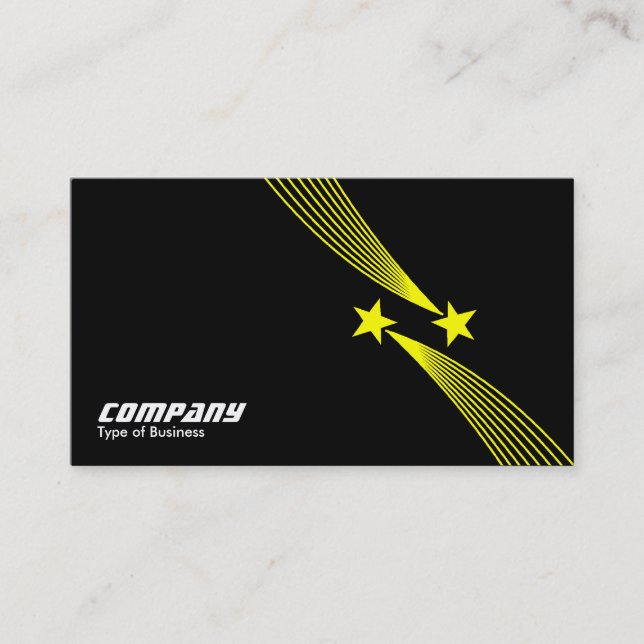 Tarjeta De Visita Shooting Stars v2 - Amarillo en negro (Anverso)