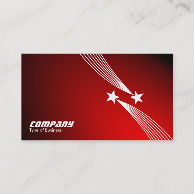Tarjeta De Visita Shooting Stars v2 - Blanco en el rojo de Spotlit (Anverso)