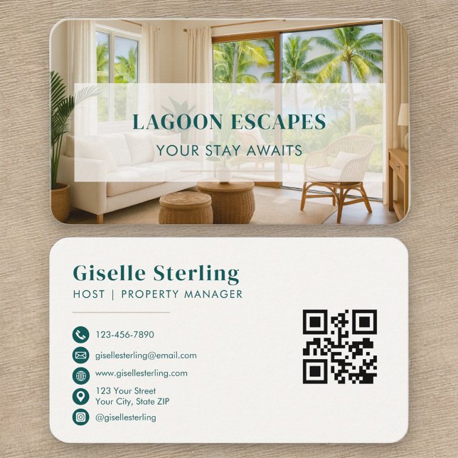 Tarjeta De Visita Short Term Rental QR Code Professional (Subido por el creador)