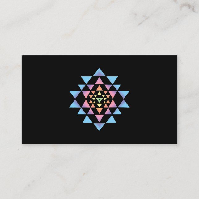 Tarjeta De Visita Shri Yantra Budismo Meditación Geometría Sagrada Z (Anverso)