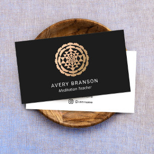 Tarjeta De Visita Shri Yantra Profesor de Meditación
