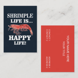 Tarjeta De Visita Shrimp Fish Seafood Restaurant Shrimp