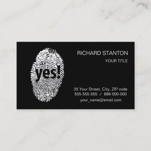 Tarjeta De Visita Sí: huella digital (Anverso)