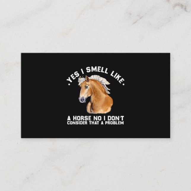 Tarjeta De Visita Sí, Huelo Como Un Caballo No Lo Considero. (Anverso)