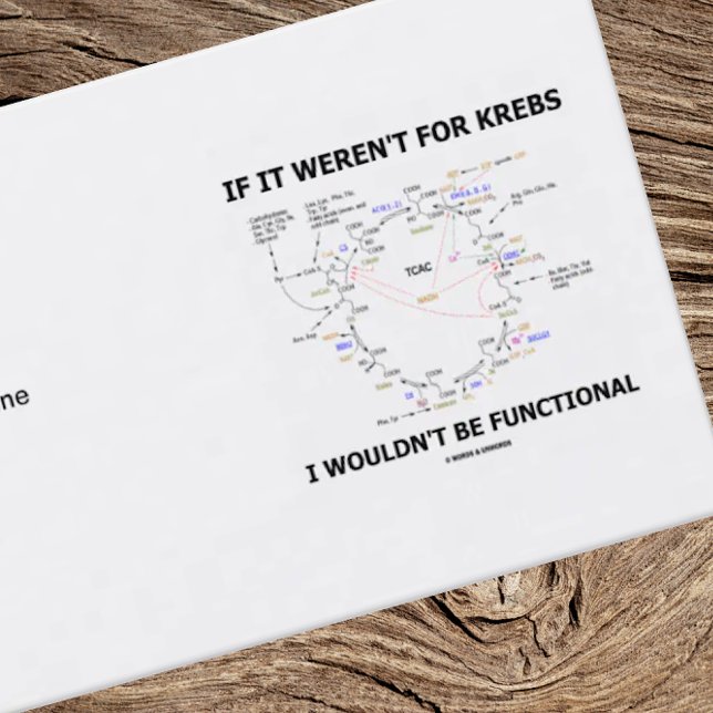 Tarjeta De Visita Si no fuera por Krebs no sería funcional (Biochemistry attitude business card featuring Krebs cycle & humorous saying)