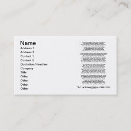 Tarjeta De Visita "Si" por Rudyard Kipling