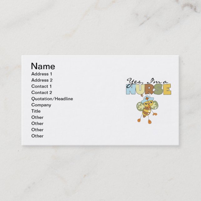 Tarjeta De Visita SÍ, soy enfermera camisetas y regalos (Anverso)