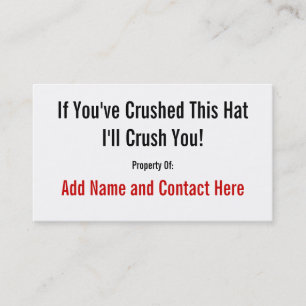Tarjeta De Visita Si usted ha machacado este gorra…