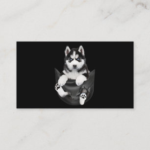 Tarjeta De Visita Siberian Husky In Pocket Puppy