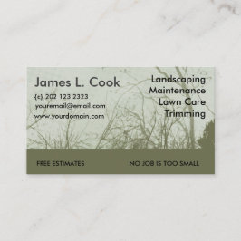 Tarjeta De Visita Siega verde elegante moderna del cuidado del