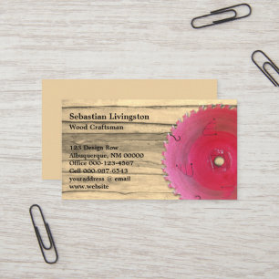 Tarjeta De Visita Sierra Circular Rústica Oficio de Carpintería