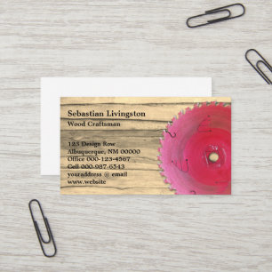 Tarjeta De Visita Sierra Circular Rústica Oficio de Carpintería