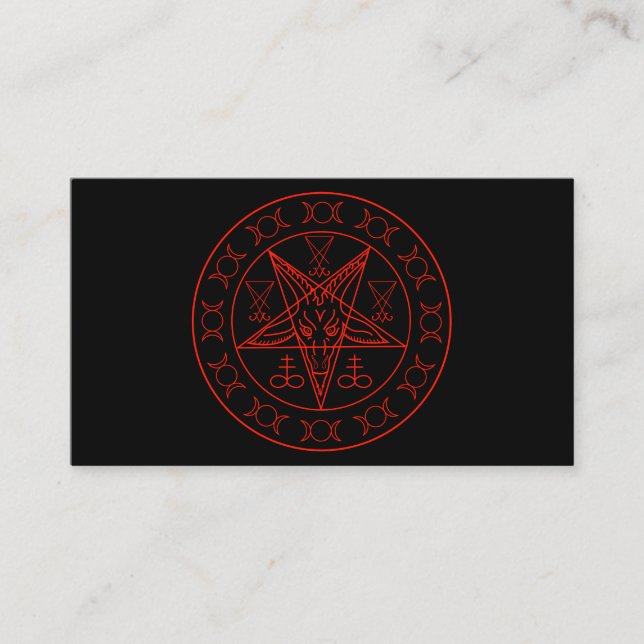 Tarjeta De Visita Sigil de la luna triple de Baphomet y sigil del (Anverso)