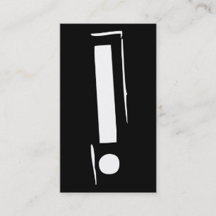 Tarjeta De Visita signo de exclamación negro y blanco