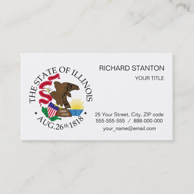 Tarjeta De Visita Signo de Illinois (Anverso)