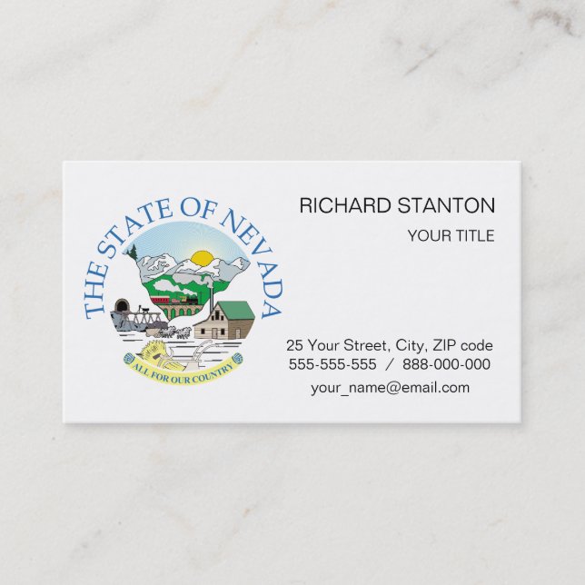 Tarjeta De Visita Signo de Nevada (Anverso)