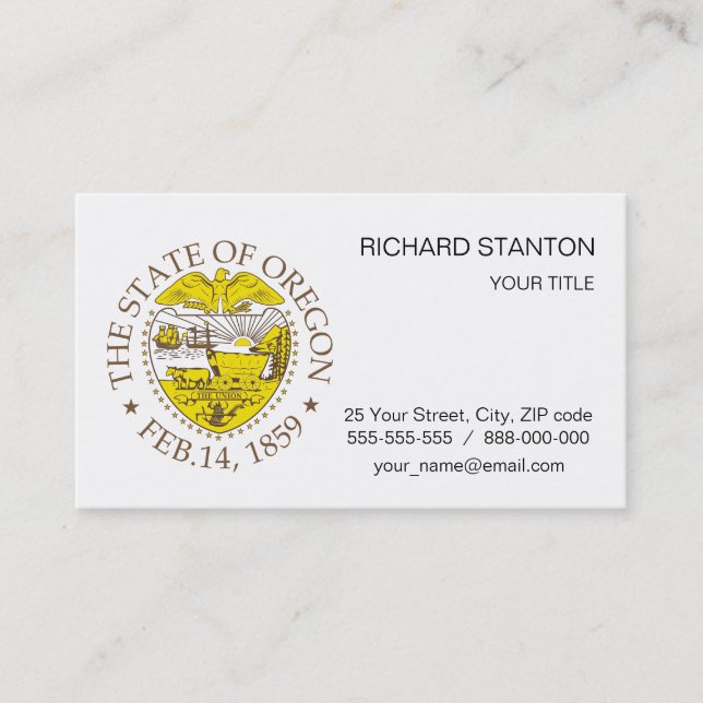Tarjeta De Visita Signo de Oregon (Anverso)