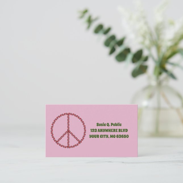 Tarjeta De Visita Signo de paz de los rosas (Anverso de pie)