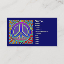 Tarjeta De Visita Signo de paz de oro rojo azul