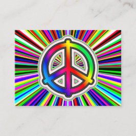 Tarjeta De Visita Signo de paz - fondo de supernova arcoiris