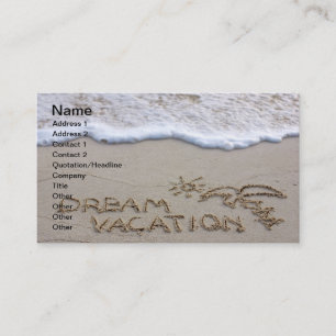 Tarjeta De Visita Signo de playa de vacaciones de ensueño