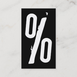 Tarjeta De Visita signo de porcentaje de blanco y negro grueso