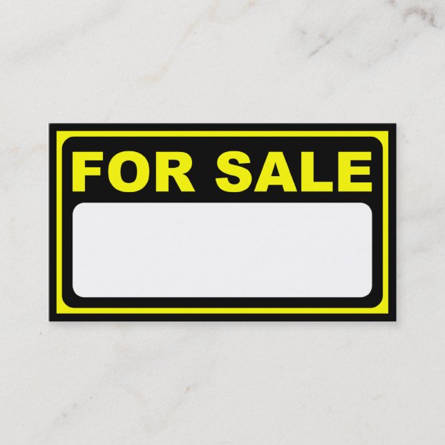 Tarjeta De Visita signo en blanco para venta (Anverso)