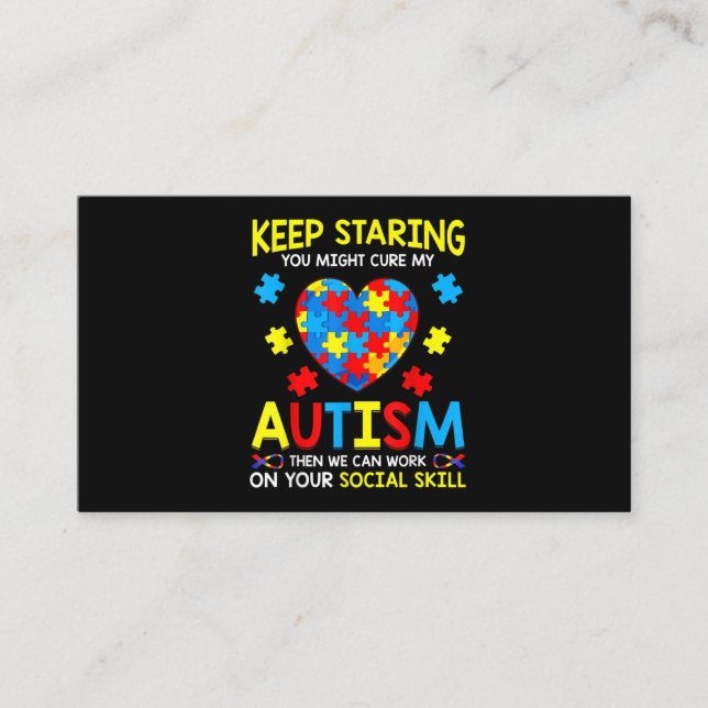 Tarjeta De Visita Sigue Mirando Que Puedes Curar Mi Autismo (Anverso)