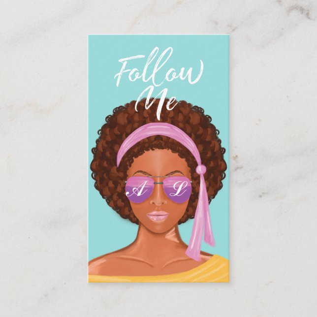 Tarjeta De Visita Sígueme los modernos medios sociales de belleza de (Anverso)