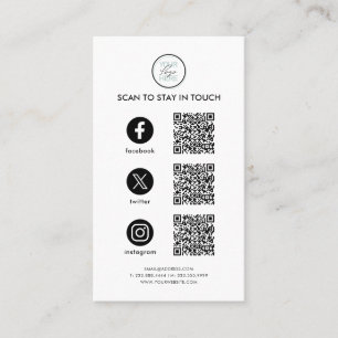 Tarjeta De Visita Síguenos Código QR en Medios Sociales