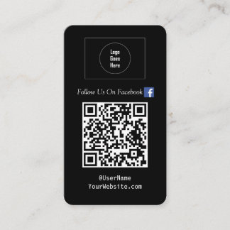 Tarjeta De Visita Síguenos en medios sociales QR Code Black