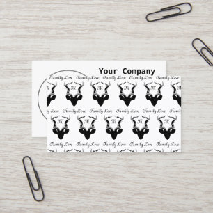 Tarjeta De Visita Silhouette Antelope oscuro con Monograma personali