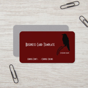 Tarjeta de visita Silhouette Black Raven Bird