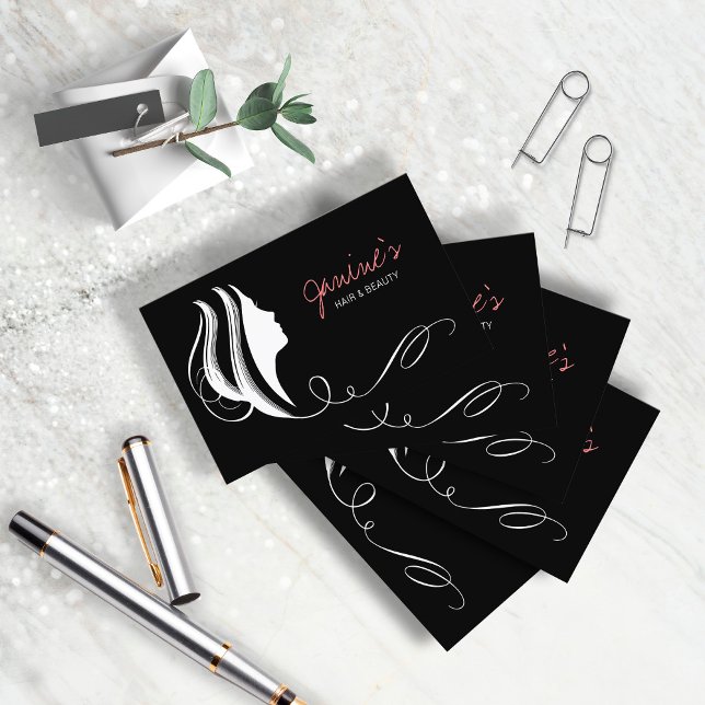 Tarjeta De Visita Silhouette blanca de cabello y belleza ID873 (Subido por el creador)